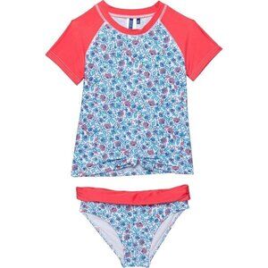 Aqua et Sol Youth Girl's 2 Piece Rashguard Swimsuit UPF 50+